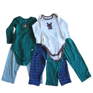 Gerber Baby Boy Toddler Green Blue Onesies Pants 5 Pieces Bundle Lot Size 24M